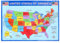 Usa Karte Poster - Pädagogische Geographie Wandkarte Für Klassenzimmer, Schlafzimmer Und Büros, Hochauflösender Druck, Uv-Papier, 50X35 Cm