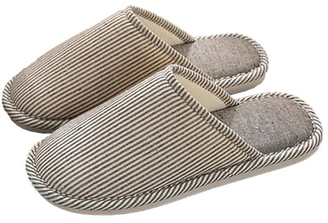 Generico Grunland Ciabatte Uomo Infradito Donna Eleganti Pantofole da casa per Uomo e Donna, in Cotone e Lino Antiscivolo, per Interni ed Esterni, Sandali per la Ciabatte in Gomma (Coffee, 39)