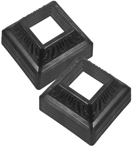 HOMSFOU Paquete De 10 De Base De Poste De Pvc Negro Funda Decorativa Para Postes De Cerca Para Barandillas De Terraza Y Porche.