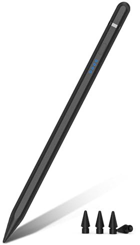 Pencil 1. Generation für iPad (2018-2025), 30 Mins Schnellladung mit Neigung & Palm Rejection, Stift für iPad Kompatibel mit i-Pad Air 3/4/5/M2/M3, Mini 5/6, i-Pad 6-11, Pro 11/12,9/13 M4 (Schwarz)