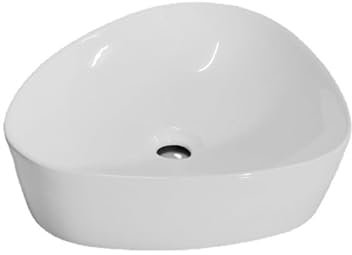 NSTVVEE Lavabo de Salle de Bain à Poser Lavabo de Salle de Bain Moderne Simple Blanc Pur Triangle Art Au-Dessus du lavabo de Table Lavabo de Salle de Bain Lavabo de Balcon en céramique Lav
