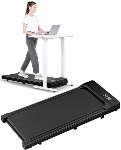 HomeFitnessCode Laufband Walking Pad - Laufpad für Zuhause bis 120kg Gehband Schreibtisch Band Treadmill für Zuhause und Büro, Schwarz