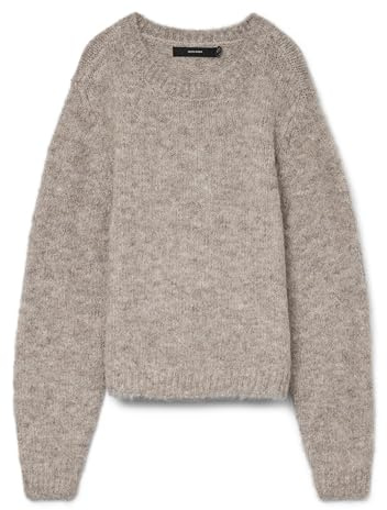 VERO MODA Women's Vmnovah LS O-Neck Pullover Ga Noos, Fossil, M