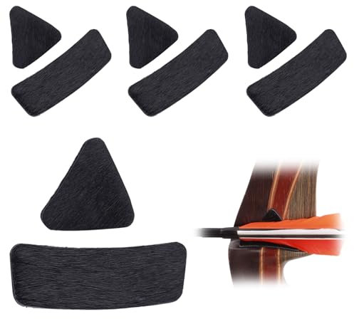 VZU 4 Paar Pfeilauflage für Recurvebogen Selbstklebend Kunstpelz Arrow Rest Pad, Bogenschießen Zubehör, Präzision und Stabilität, Ideal für Recurve Bogen und Traditionelle Pfeile