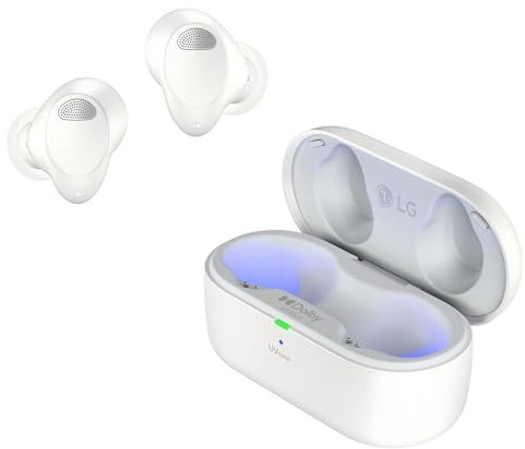 LG, Cuffie Bluetooth, TONEFree, Riduzione del Rumore, Cuffie Senza Fili, Auricolare Bluetooth Sport, Cuffie e Cuffie, LG Tone T90S, Auricolari Intra-Ear, Bianco (Rinnovato)