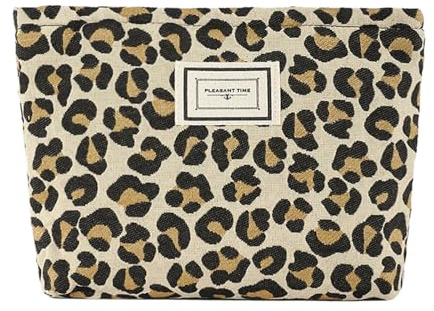 SSKHE Sac de Maquillage élégant Vintage pour Femmes avec imprimé léopard - Stockage à Fermeture éclairée Multifonctionnel pour Les Produits de beauté