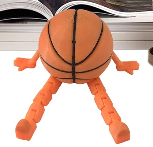 Basketball-Schreibtisch-Dekoration, sitzender Basketball-Mann Ornament – klein, tragbar und lustig, auffällige Sportfigur für Fans, Männer, Frauen und Kinder – Schreibtisch, Tisch & Heimdekoration