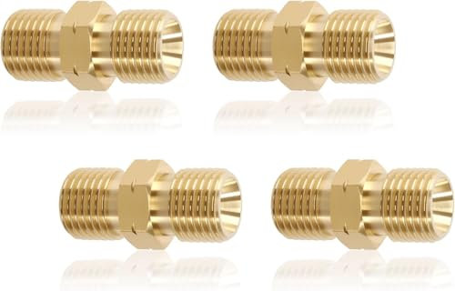 KQDRAVINE 4 Pezzi Connettore Rapido a Doppia Estremità, 1/4'' LH Connettore per Tubi del Gas per Impianti di Condizionamento, Energia Solare e Altre Condutture