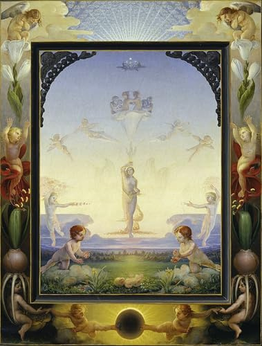 HRJUBWREE Vintage Leinwandmalerei Ölgemälde Wandbilder Kunstdrucke Leinwand Der kleine Morgen von Philipp Otto Runge Wandkunst Bild Druck für Wanddekoration 60x90cm