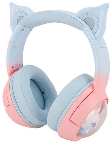 UPALDHOU RGB Cat Ear Gaming Headphones Wireless Headset with 50mm Drivers Dynamic RGB Illumination Multi-Device Connectivity for PC Console Mobile Gamers