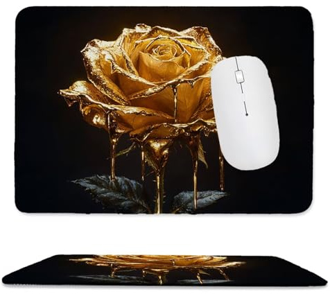 Tapis de Souris de Jeu avec Fleurs roses 40 x 30 cm, Rectangle Tapis de Clavier Antidérapant avec Bords Cousus pour la Maison et Le Bureau, Lavable en Machine, Déco Bureau, Gifts for Men n-370