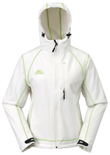 Cox Swain Damen 3-Lagen Outdoor Softshell Jacke Luyu - 10.000mm Wassersäule - 2.000mm atmungsaktiv, Colour: White/Green, Size: XL