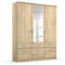 Rauch Möbel Bremen Schrank Drehtürenschrank Kleiderschrank Eiche Sonoma, Holz, Spiegel und 6 Schubladen 3-türig, inkl. Zubehörpaket Basic 2 Kleiderstangen, 2 Einlegeböden BxHxT 136x199x58 cm