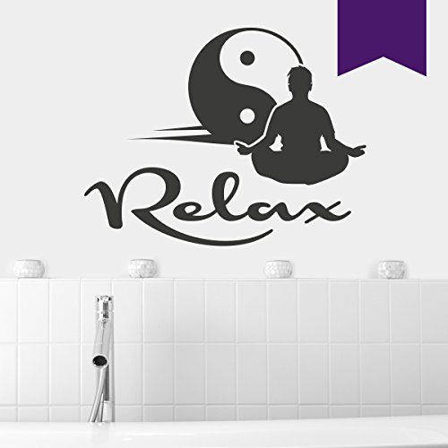 WANDKINGS Wandtattoo Relax Yin Yang 50 x 39 cm violett - erhältlich in 33 Farben