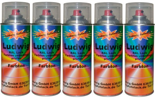 Ludwiglacke 5 Spraydosen 400ml Autolack glänzend RAL 6018 Gelbgrün