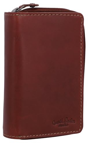Gusti Cuir Studio - Portefeuille en Cuir „Maddox“ Porte-Monnaie Porte-Cartes Homme ou Unisexe Marron foncé 2A61-22-6