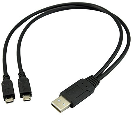 UCEC Dual Micro USB Splitter Charge Cable Power up to Two Micro USB Devices At Once From a Single USB Port