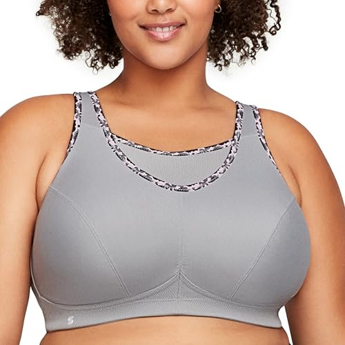 Große Größen Plusgröße Bustier Sport-BH mit bestem Halt ohne Bügel Nr. 1066, Grau, 85C