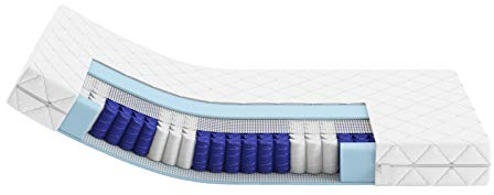 Matratzen Perfekt 7-Zonen Taschenfederkern Köln 100x200 cm 20 cm Höhe Härtegrad H4 Orthopädisch mit exzellenter Punktelastizität Waschbarer Bezug (bis 60°C) Allergikerfreundlich