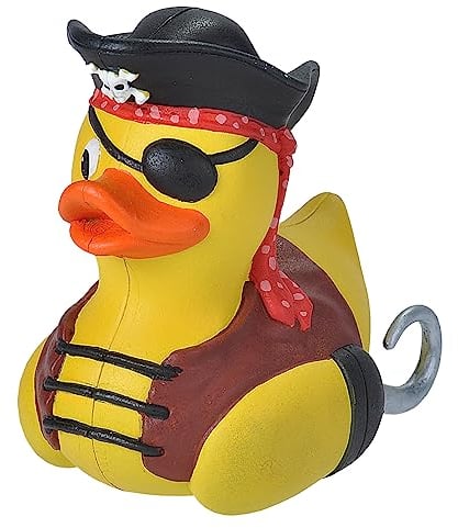 Wild Republic Rubber Duck Pirate, Canard en Caoutchouc, Jouet de Bain, Idée Cadeau pour Bébé, Canard en Plastique, Super Cadeau pour Les Enfants et Les Adultes, 10 cm