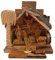 Geschnitzt aus Bethlehem Olivenholz Weihnachtskrippenset mit Stall (Alabaster-Set)
