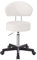 1stuff® Profi Rollhocker XL mit Rückenlehne - große Sitzfläche - Sitzhöhe verstellbar bis über 70 cm - Arbeitshocker Studiohocker Drehhocker Küchenhocker Kosmetikhocker Bürostuhl - weiß