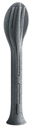 Koziol POCKET Besteck-Set 3-teilig, Organic Deep Grey