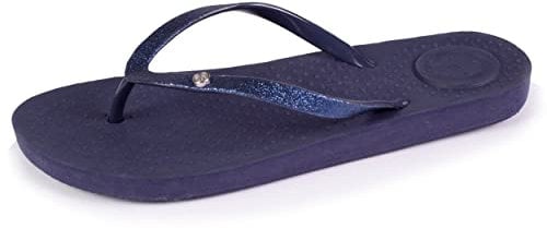 Isotoner Tongs Femme Tige Paillettes,Bleu,40 EU