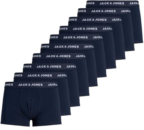 JACK & JONES Herren Jacsolid Trunks 10 Packs Boxershorts, Dunkelblau,XL
