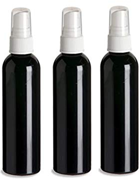 Natural Farms Sprühflaschen aus schwarzem Kunststoff, leere Sprühflasche, nachfüllbare Behälter, ätherische Öle, Haare, Reinigungsmittel, Aromatherapie, Sprühkopf mit Staubkappen, 3 Stück