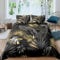 Palm Leaves Duvet Cover Double Size,Tropical Bedding Set for Teens Child Young,Botanical Jungle Comforter Cover Set,Plant Tree Leaf Weed Decor Quilt Cover Pastoral Style Bedroom Decor Gold Gray Black