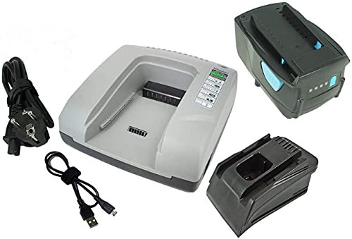 PowerSmart® Batterie de rechange Li-ion 5000 mAh 21,60 V + chargeur rapide pour Hilti TE 2-A22, TE 4-A22, TE 6-A22, VC 5-A22, WSR 22-A, B18, B18/1.6, B22/1.6, B22/2.6 (gris)