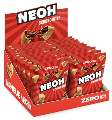 NEOH Schoko Bites | Kein Zuckerzusatz, 100 kcal pro Portion, Crunchy Bites mit cremiger Haselnuss-Kakaofüllung, Perfekt für unterwegs oder als Müsli-Ersatz, Keto-freundlich, Low-Carb | 20x29g Packung