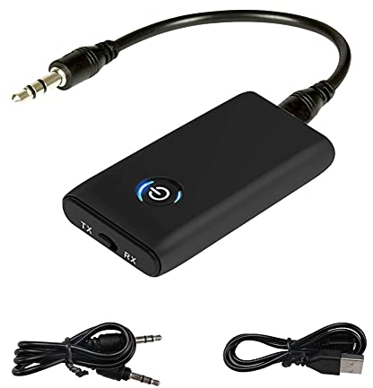 Bluetooth Adapter Audio 5.0 Transmitter Empfänger Mini Sender/Receiver Adapter 2 in 1 Bluetooth Receiver Transmitter mit 3,5mm Audio Kabel für Auto TV/PC/Stereoanlage/ MP3/ MP4