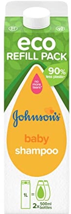 Johnson's Baby, Eco Refill Pack, Baby Shampoo, No More Tears Formula, 1L