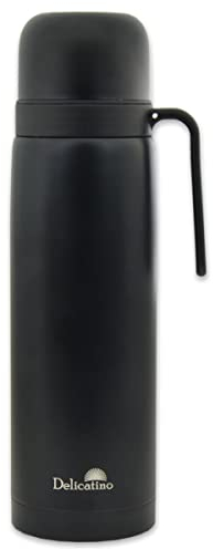 DELICATINO - Termo de acero inoxidable – Negro 1 L