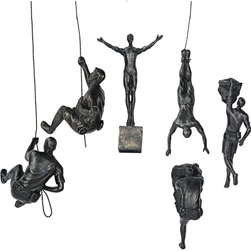 Nordische Retro-Männer, die hängende Wanddekoration Klettern, kreative handgefertigte Harz-Wandskulptur, Schwerelosigkeits-Skulptur-Wandkunst, für Wohnzimmer-Badezimmer-Dekoration