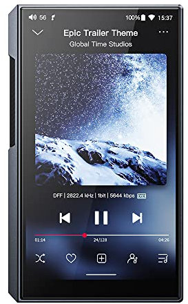 FiiO M11S High Resolution MP3 Player with Dual ES9038Q2M Android 10 Snapdragon 660 5 Inch DSD/MQA Apple Music/Tidal/Amazon Music 4.4mm 2.5mm/3.5mm/4.4mm (Titanium)