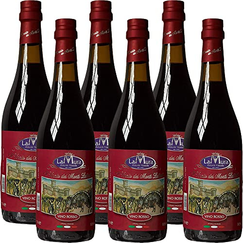 Vino Rosso da Tavola | La Mura | Gragnano | Frizzante Amabile | Penisola Sorrentina | 6 Bottiglie 75Cl