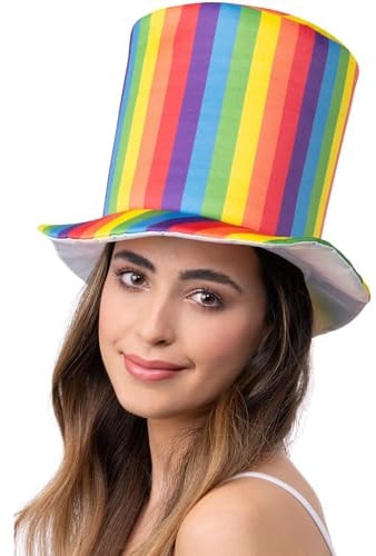 Deluxe Pride Rainbow Stripe Top Hat