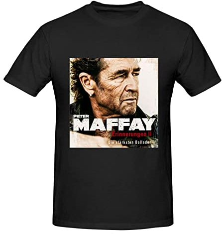 Peter German Maffay Herren Loose Fit Heavyweight Basic Kurzarm-Baumwoll-T-Shirt