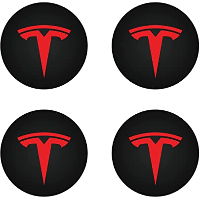 WOAFEY Nabendeckel 4 STÜCKE 60mm für Tesla Model Y Model 3 Car Rad Center Hub Cap Auto Styling Felgen Abdeckung Badge Emblem Aufkleber Radnabenkappen