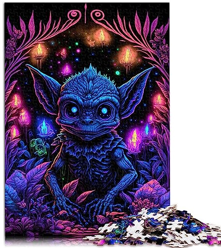Puzzles für Erwachsene: Gremlin des Waldes, 1000-teiliges Puzzle, Holzpuzzles für Kinder ab 12 Jahren, lustige Puzzlespiele, Größe: 50x75 cm