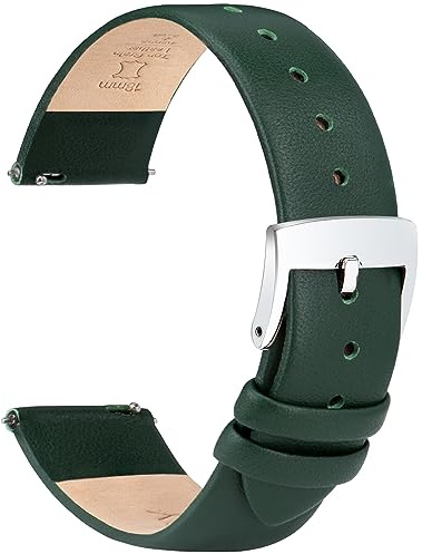 OTTOODY Elegantes & Ultraweiches Leder Uhrenarmband - 12mm, 16mm, 20mm Armband mit Schnellverschluss für Damen & Herren - Hochwertiger Ersatz für Uhr & Smartwatch