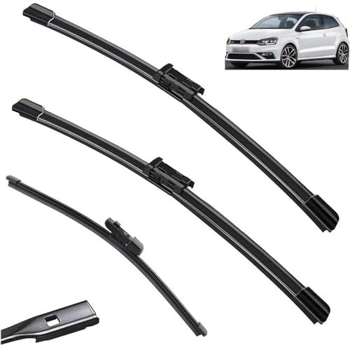 Autowischer kompatibel mit VW Polo 6R Schrägheck 2009–2017, Auto-Wischerblätter vorne und hinten, weiche Gummi-Scheibenwischer, automatische Windschutzscheibe, 24 Zoll, 16 Zoll, 11 Zoll, 2015 2016 (C