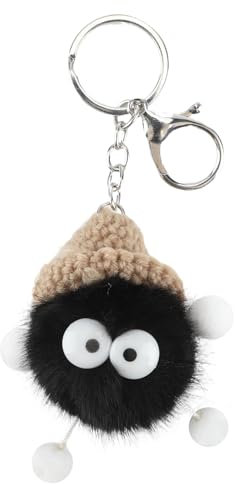 Porte-clés en Peluche Personnalisé, Décorations de Sac à Dos Doux et Mignons, Accessoires Pendentif, Ornement en Forme de Cœur, Cadeau D'anniversaire, Pompons de Clé de Voiture (Noir)