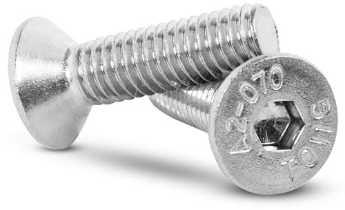 Topnorm24 - Viti a testa svasata M3 x 40 mm – 50 pezzi con esagono incassato in acciaio inox DIN 7991 V2A A2 VA – Viti metriche filettatura completa per dadi e rondelle (M3 x 40 (50 pezzi)