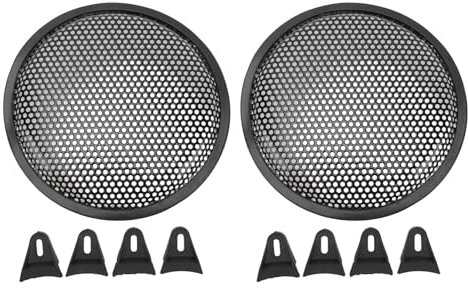 Cubierta De Altavoz, Rejilla De Altavoz De Coche, 2 Piezas Cubierta De Parrilla De Altavoz 8 Pulgadas Coche Rv Negro Metal Hierro Subwoofer Malla Parrilla Cubierta