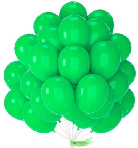 PartyWoo Luftballons Grün, 50 Stück 10 Zoll Ballons Grün, Grüne Luftballons für Ballongirlande oder Ballonbogen als Partydeko, Geburtstagsdekoration, Hochzeitsdekoration, Babypartydekoration, Grün-Y14
