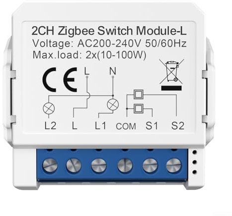 HEIBTENY pour Tuya Smart ZigBee Interrupteur d'éclairage sans conducteur neutre Mini Smart Circuit Breake ZigBee 3.0 Disjoncteur unique 1/2/3/voie Interrupteur Interrupteur Module de commutation de